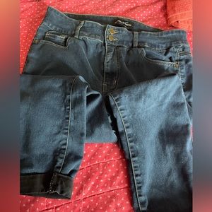 Gently worn jean cuffed capris